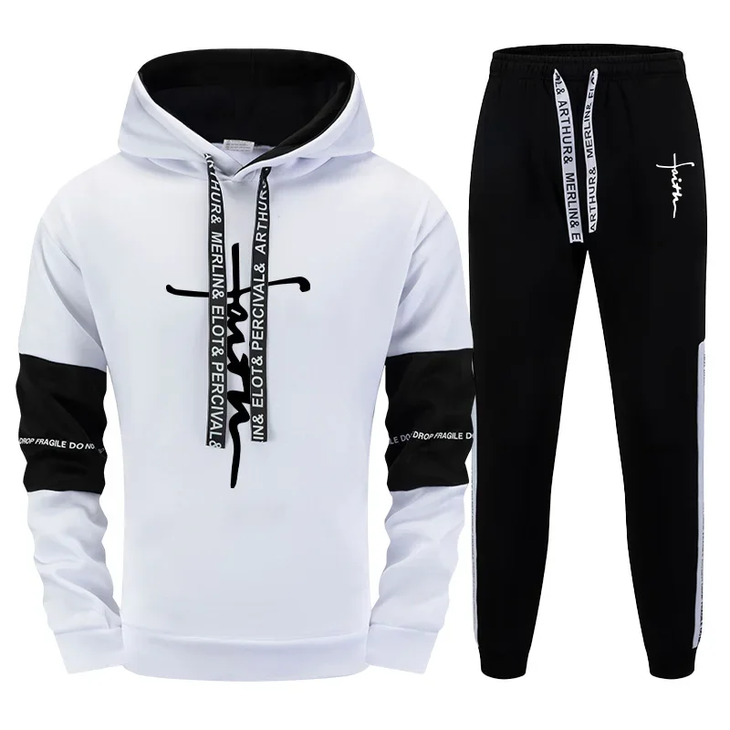 

Quality Autumn Winter Simple Mens Tracksuit Casual Sports Hooded Single Sweatshirts And Sweatpant Comfort Outdoor Sports Fitness
