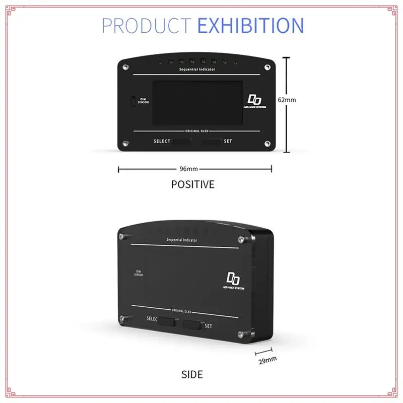 

OLED Display Dashboard Multi-Function Race Dash Panel Board 11000RPM Racing Gauge Obdll Bluetooth Connectivity