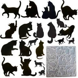 Divers porte-clés en forme de chat bricolage, moule en silicone, boucles d'oreilles, collier, pendentif, breloque, élection, résine xy, compte, moule, bijoux, sac, décor