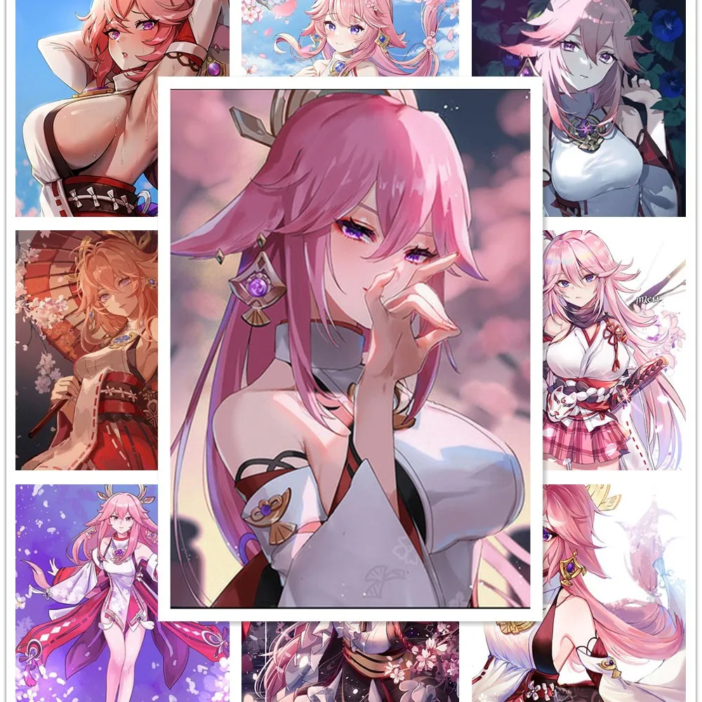 

Yae Miko Diamond Painting Anime Genshin Impact Diamond Embroidery Cartoon Cross Stitch Kits Home Decor