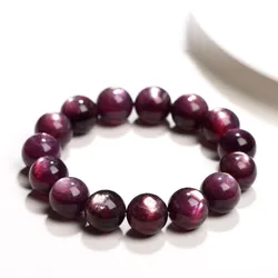Natural Purple Lepidolite Mica Quartz Flash Bracelet Clear Round Beads Jewelry 7mm 8mm 9mm 10mm 11mm 12mm 13mm Woman Men AAAAAA