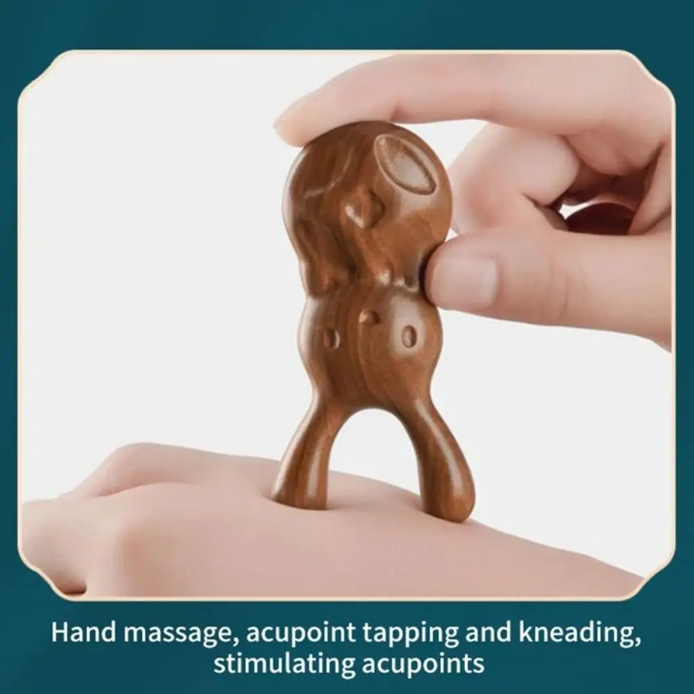 Golden Sandalwood Massage Comb Cute Rabbit Shape Nose Massager Smooth Polishing Relieve Rhinitis Facial Massage Tools