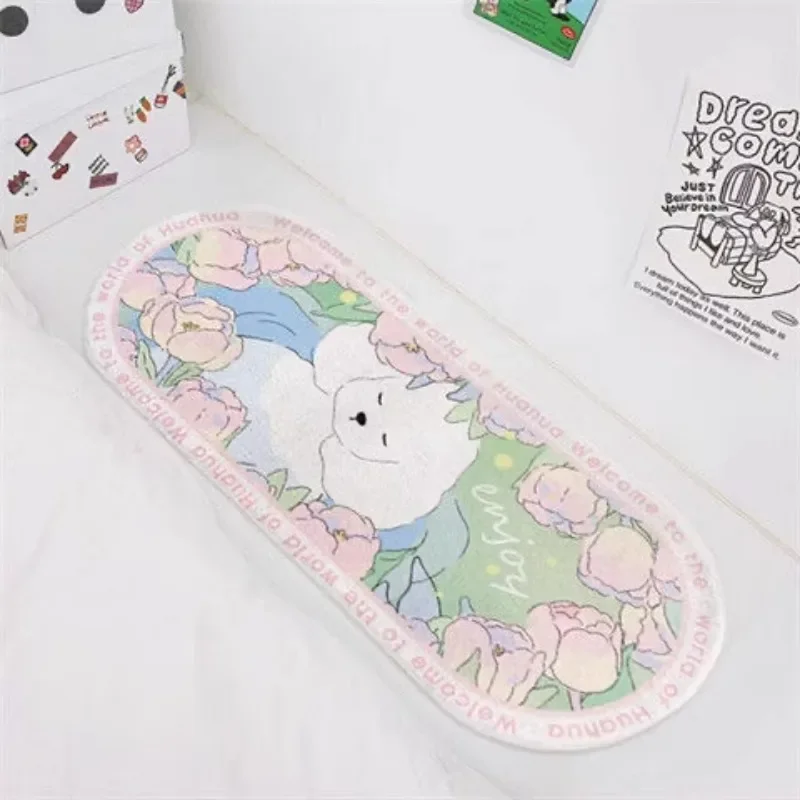Modern imitation imitation velvet carpet Bedroom long bedside carpet Living room bedside carpet Coffee table sofa carpet