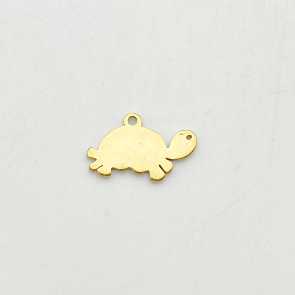 Golden Turtle Pendants 100% Stainless Steel 5Pcs/Lot Tiny Aniaml Sea Turtles Earring Charm Diy Making Findings