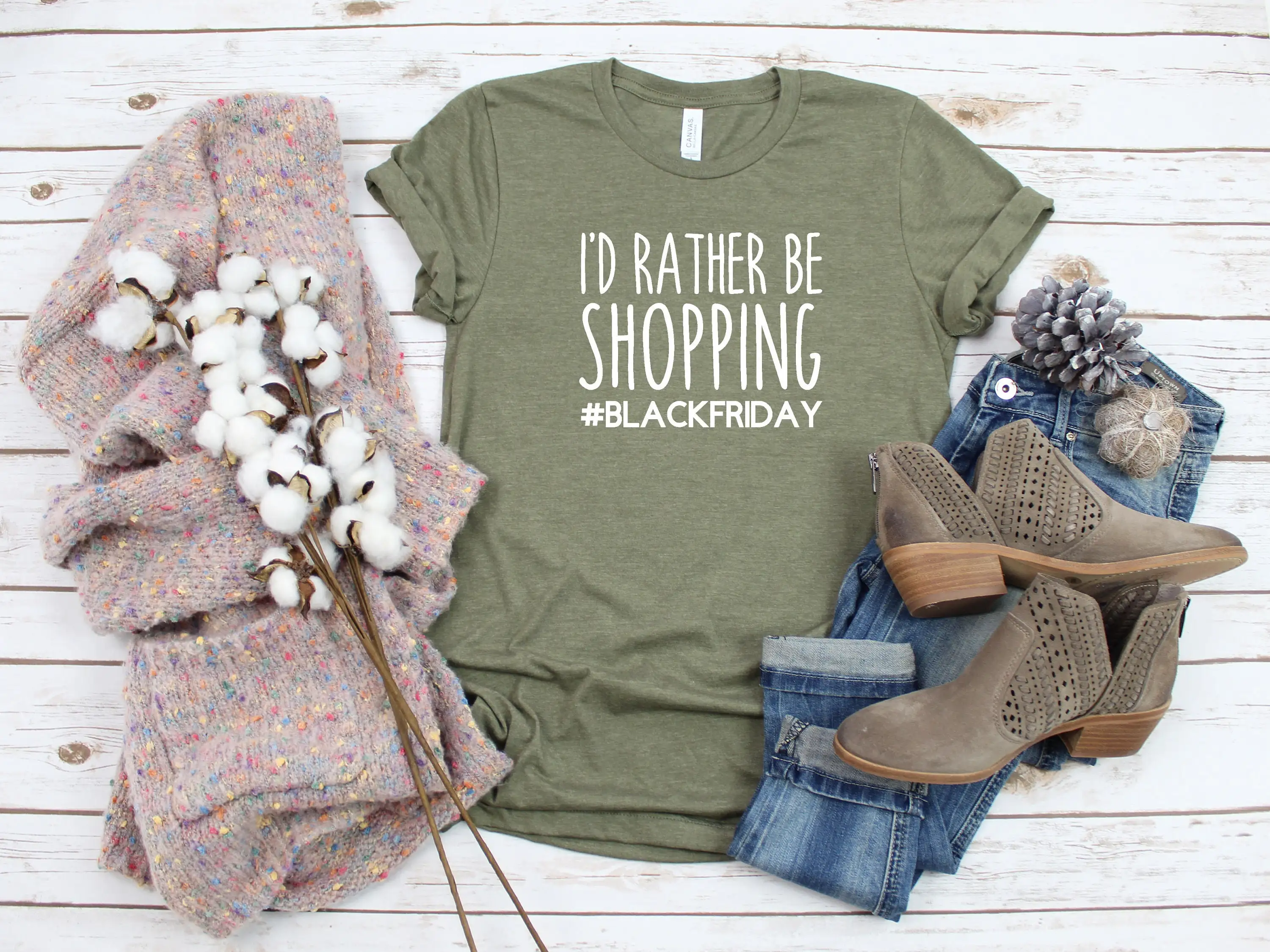 Black Friday T Shirt I'D Rather Be Shopping Hashtag Squad Crew Group