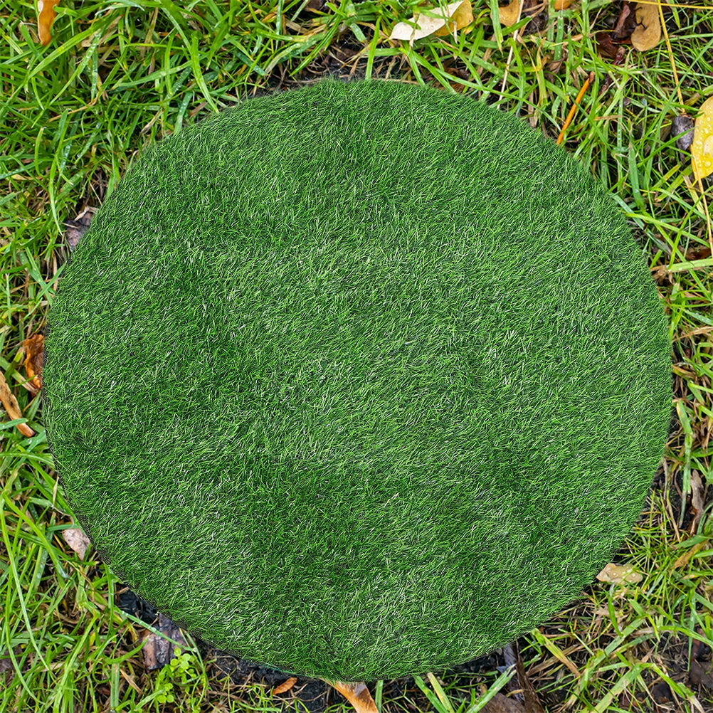 

Fake Grass Rug 80cm Round Manhole Cover Lawn Artificial Grass Mat for Table Centerpiece Patio Outdoor Indoor Activities