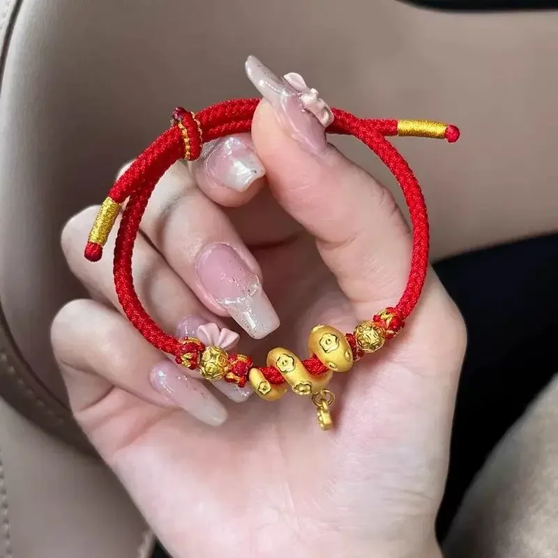 

Year of The Snake Animal Luck Bracelet Light Luxury Gold Zodiac Snake Bracelet Female Retro Temperament New Auspicious Hand Rope