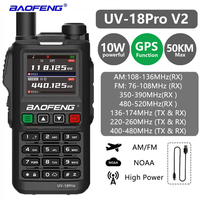 Baofeng UV-18Pro V2 GPS 10W Walkie Talkie Six Band AM FM High Power Wireless Long Range USB-C Charge Two Way Radio for Camping