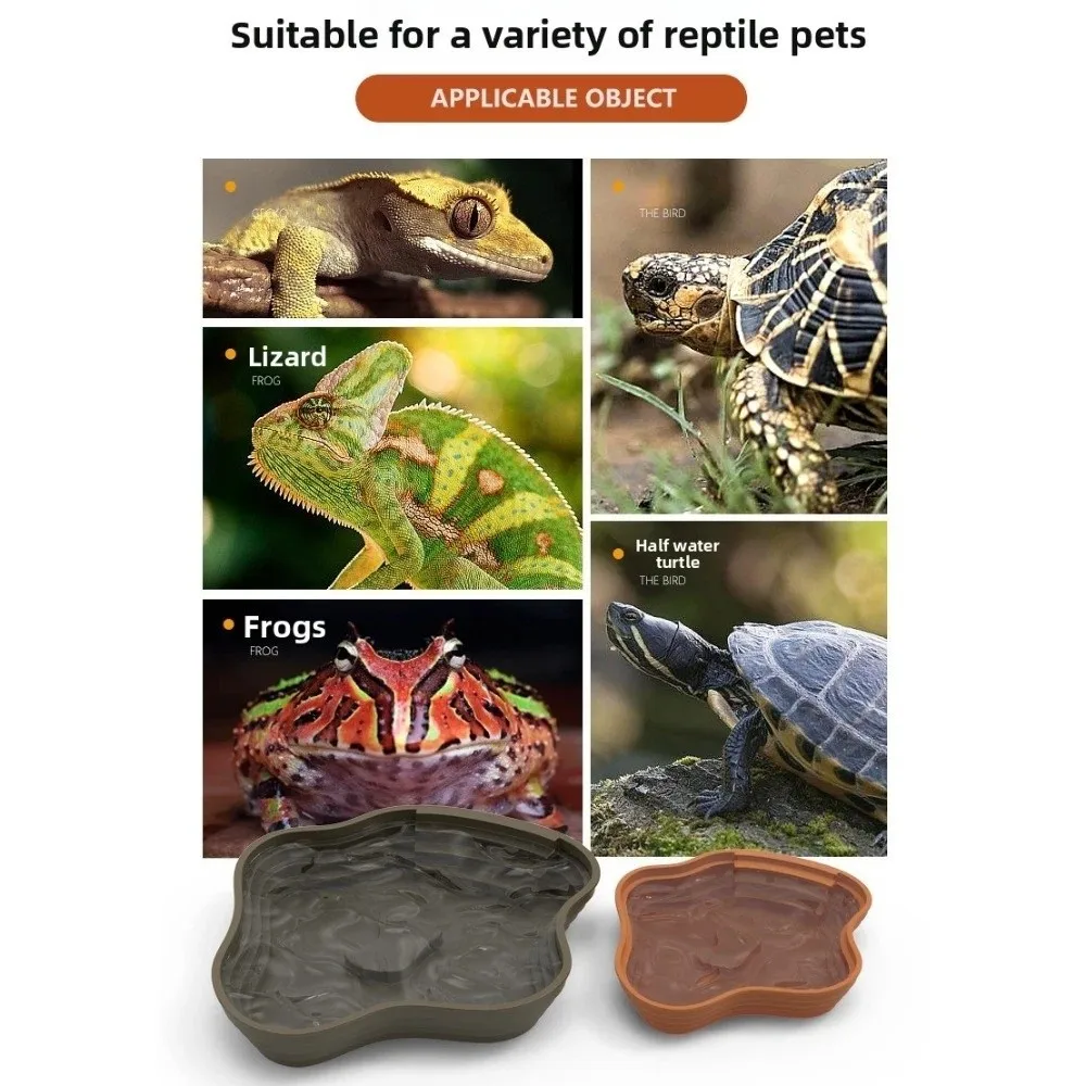 New Plastic Turtle Water Basin Double-sided Use Stepped Design Frog Bathing Basin Multi-size Pet Food Bowl Reptile Habitat view 3