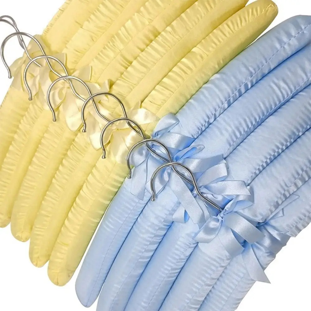 5PCS Hotel Clothes Satin Padded Clothes Hanger Sponge Hangers Display Hanger Silk Wrapped