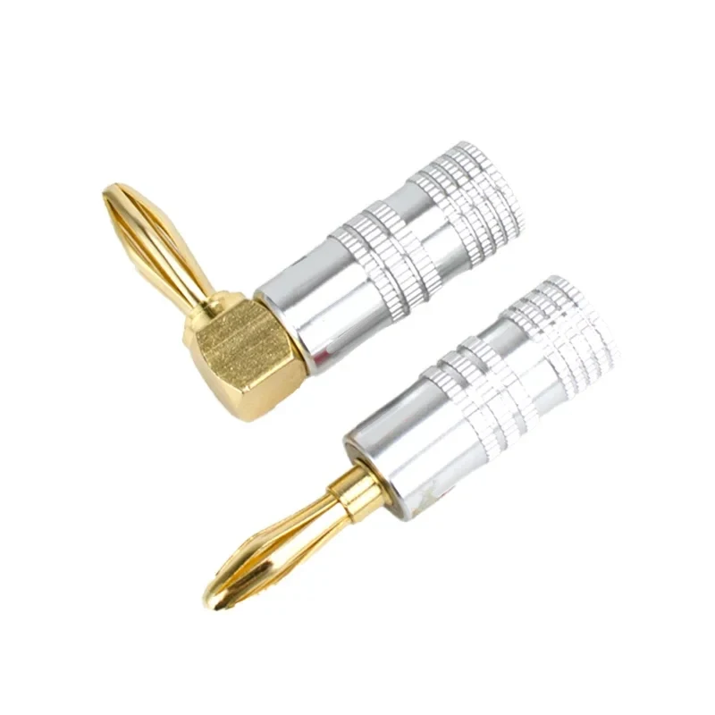 20 piezas/10 pares de enchufes Banana de tuerca de 4MM, conector chapado en oro de 24K con bloqueo de tornillo para conector de Audio y altavoz,