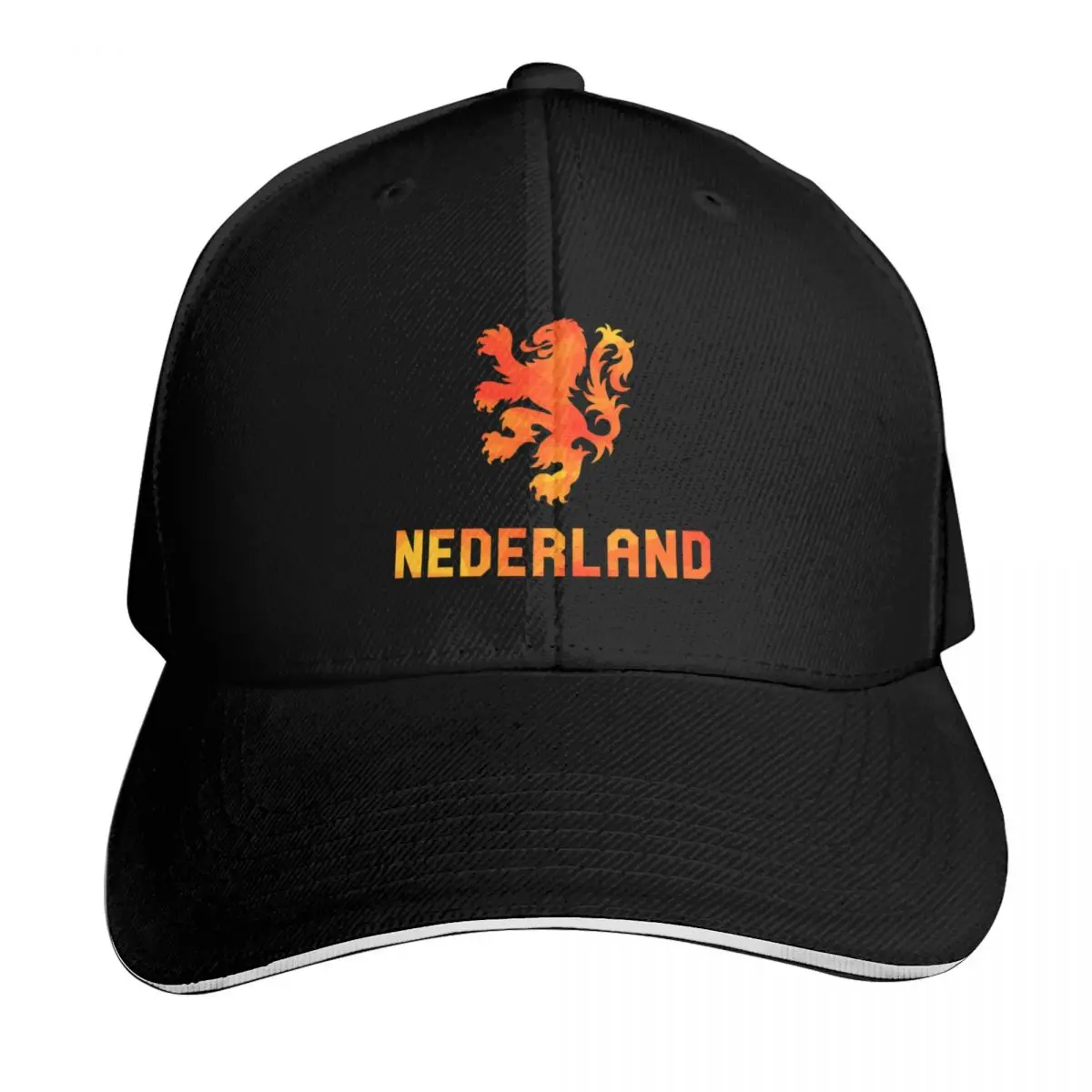 Nederland Geometry Oranje Baseball Cap Six Panel Structured Crown Sun Protection UPF 50+ Breathable Mesh Back