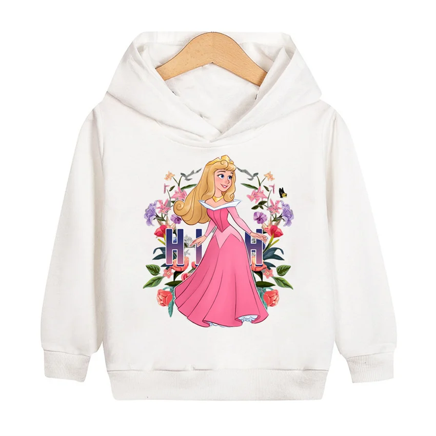 Snow White Casual Hoodies Clothes Princess Anna Fashion Cartoon Children Autumn Sweatshirt Pullover Boys Girls Top for Kids