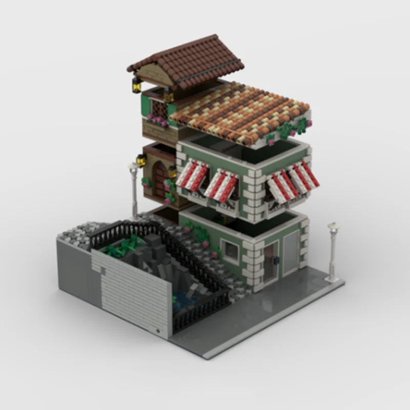 4364 قطعة MOC ليتل إيطاليا وحدات وحدات نموذج اللبنات هدايا عيد الميلاد العمارة تجميع فكرة التعليم لعبة أطفال #3