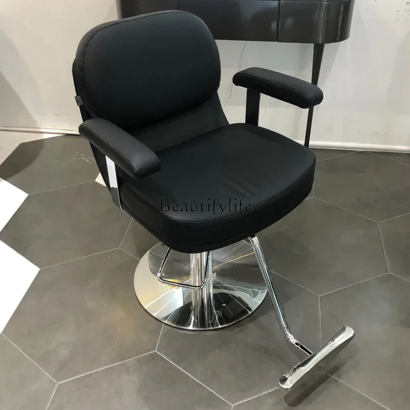 Salon Chair for Hair Salon Barber Shop Simple Hair Cutting Perm Can Be Put down Seat