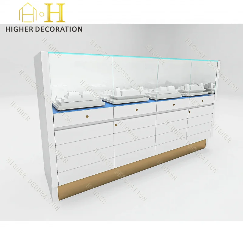 custom.Compact Jewelry Low Cabinet With Sliding Glass and Soft Closing Hinges a Luxury Customer Experience