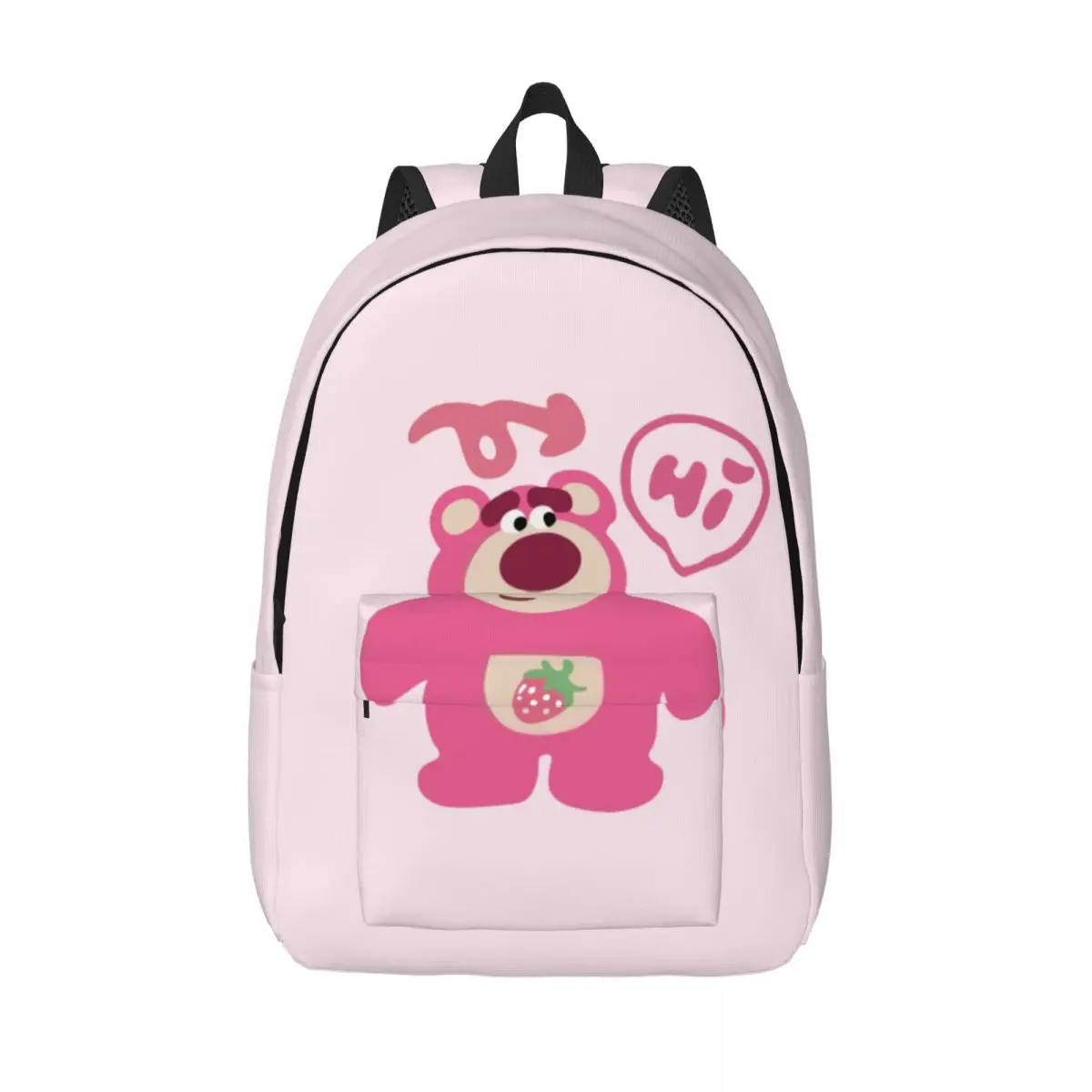 

Custom Hello Lotso Huggin Strawberry Bear Canvas Backpack for Women Men College School Student Bookbag Fits 15 Inch Laptop Bags