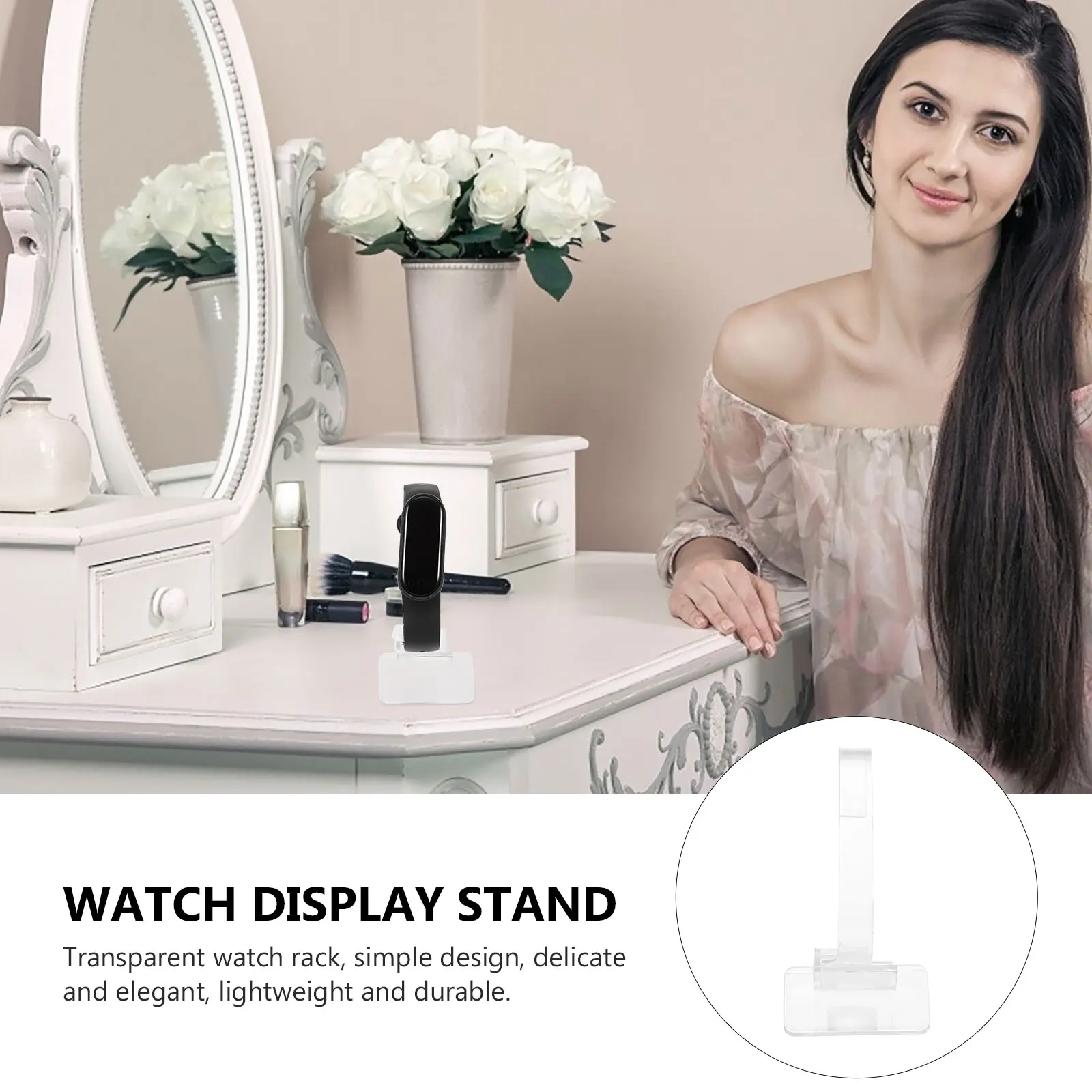 

20 Pcs Watch St Clear Display Holder Bracelet Storage Rack Tabletop Bedroom Bathroom Desk Home Scratch Free Jewelry Display Tool