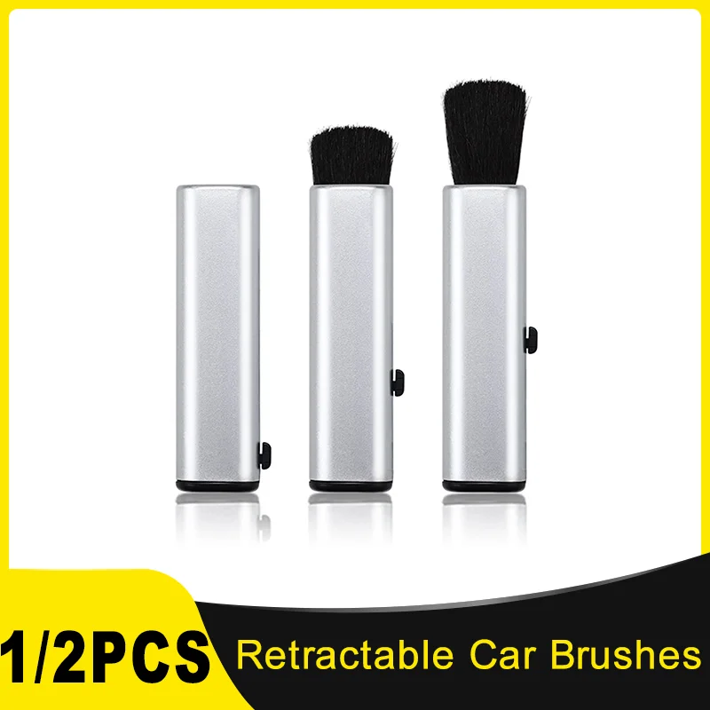 1/2 Pcs Portable Three-Stage Retractable Brushes for Car Detailing Brush Interior Suitable for fine Brushing Interior Component