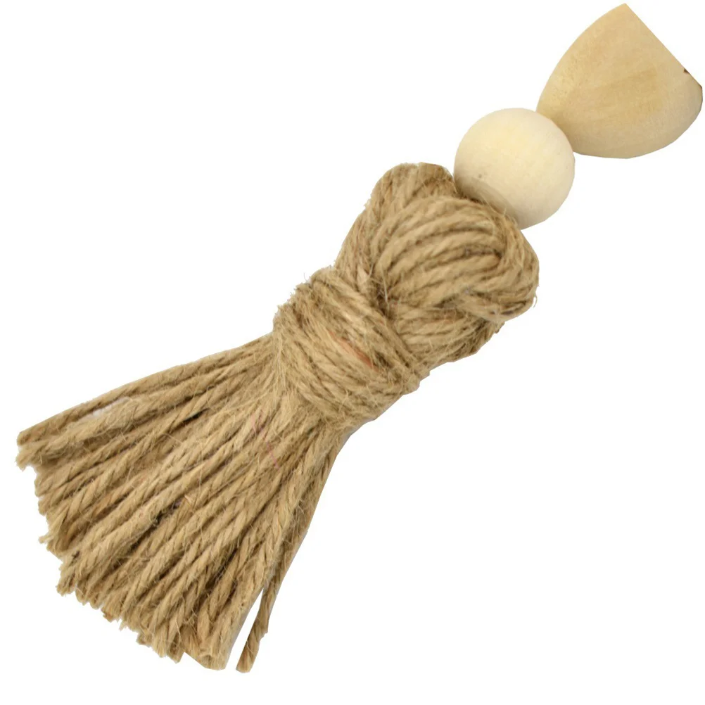 

2pcs Wood Decor Natural Wooden Beads Farmhouse Bead String Tassel For Home Nursery Farmhouse Decoration Garland Accents