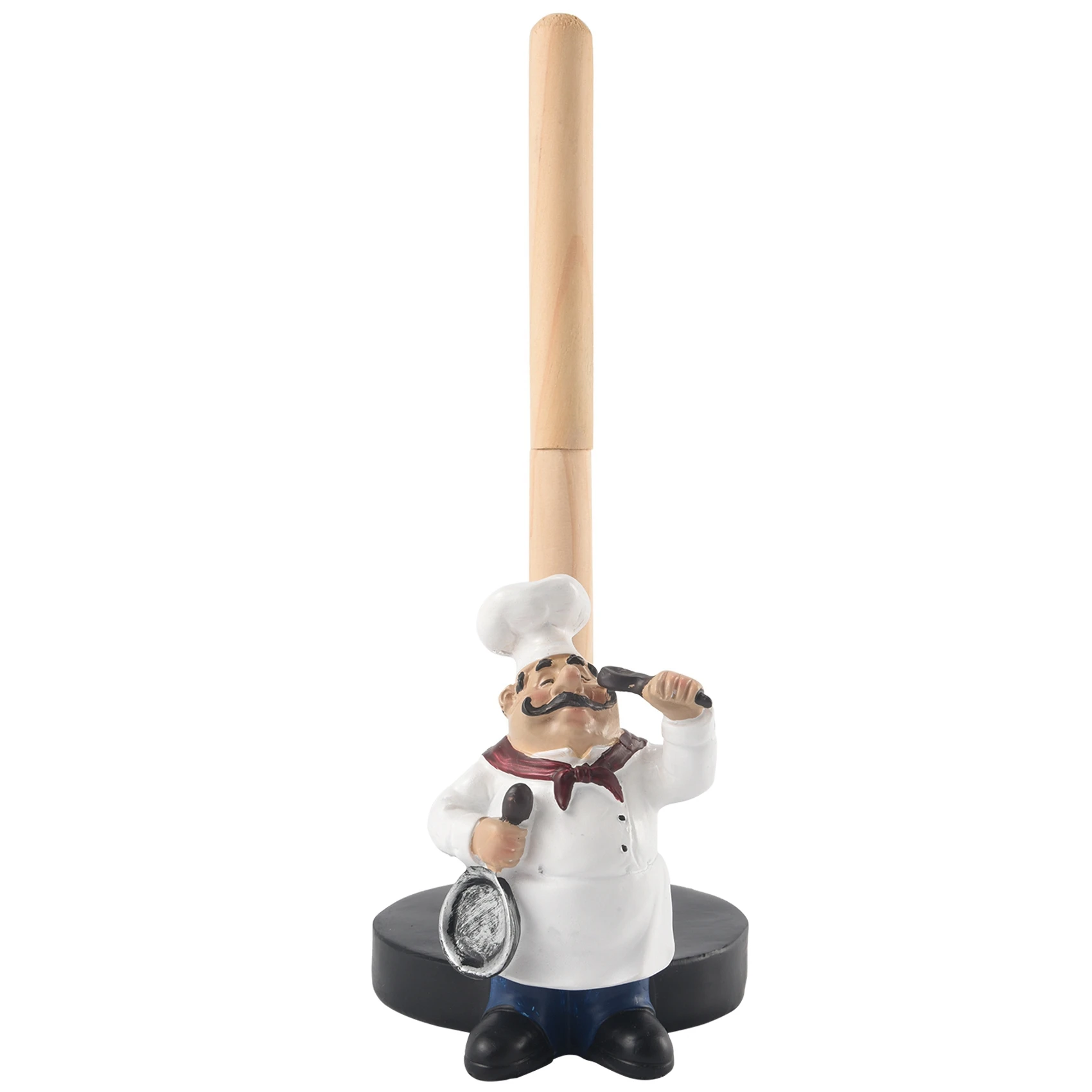 Resin Chef Double-Layer Paper Towel Holder Figurines Home Cake Shop Restaurant Crafts Decoration Ornament A