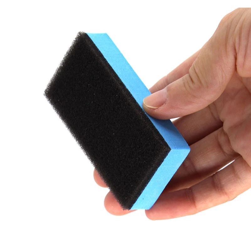 100PCS Car Ceramic Coating Sponge Applicator Glass Nano Wax Coat Sponges Blue Square Sponge and Cloth Car Cleaning Brush