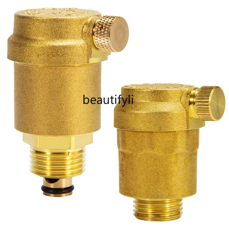 zq Household Tap Water Heating Pipe Deflation Valve Brass Automatic Exhaust Valve Vertical 4 Points 6 Points Dn25dn20