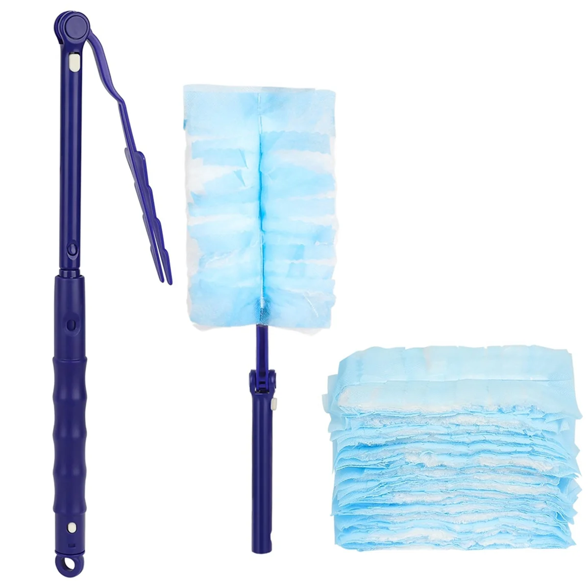 30 Pieces Duster Refills with 2 Long Handle, Disposable Duster Refills Compatible for Swiffer Duster