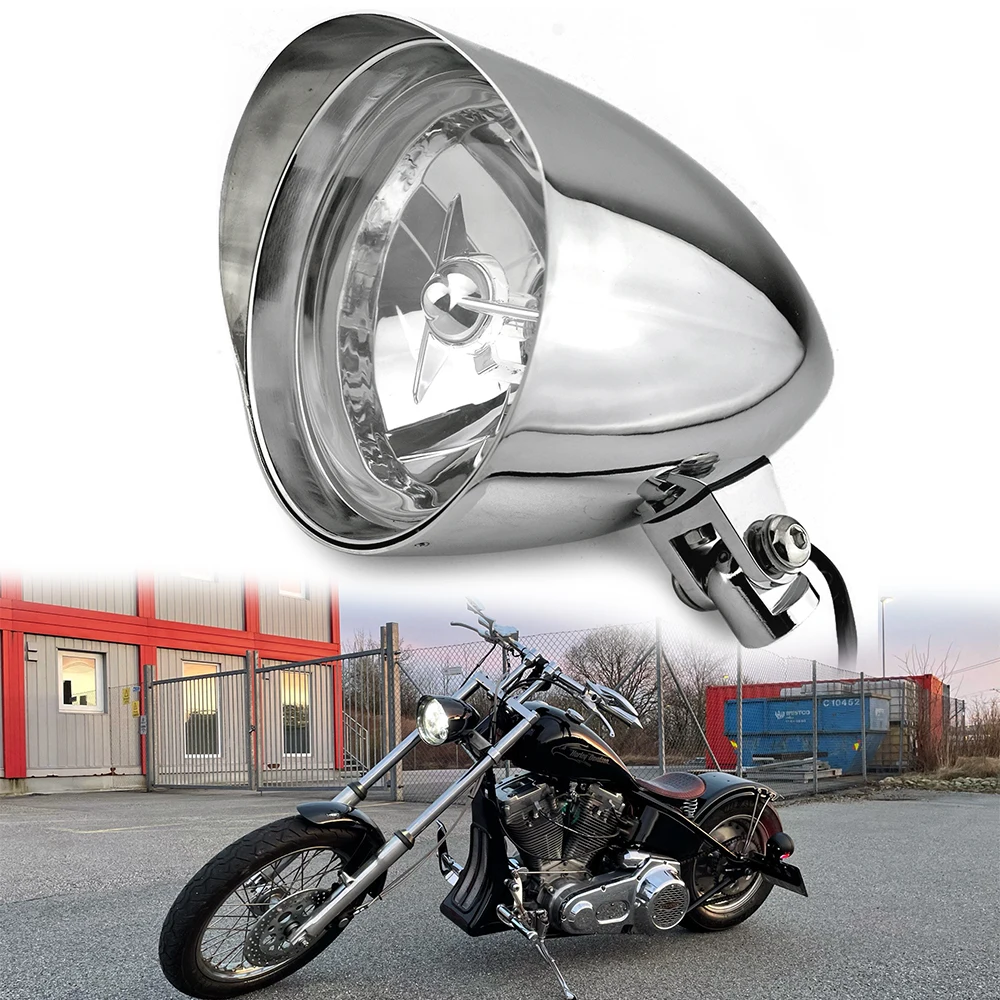 Фары мотоциклетные 5,75 дюйма с прозрачными линзами и алюминиевым козырьком, 5, 3/4 дюйма