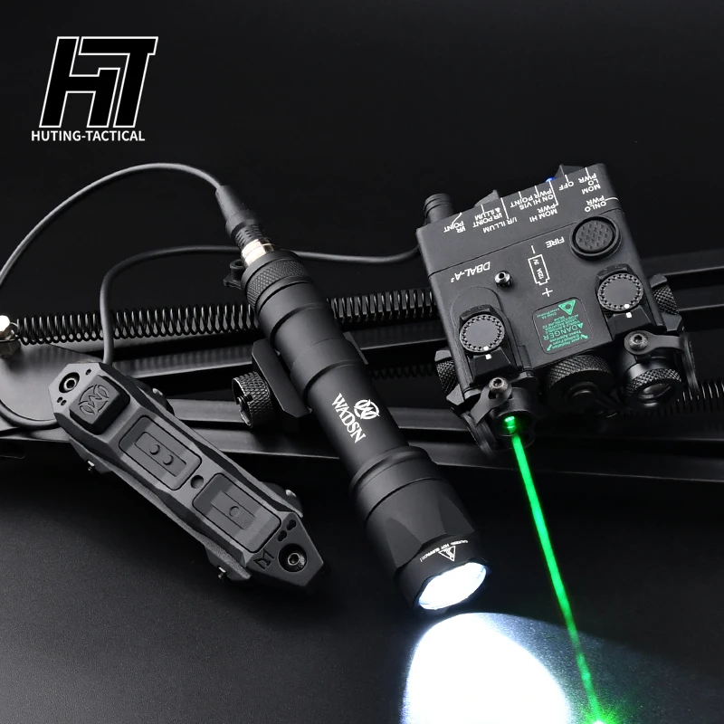 

Tactical Laser Set DBAL-A2 Red/Green /Blue IR Laser PEQ+Surefir M600C Airsoft Flashlight Pressure Switch Combo M300 Weapon Light