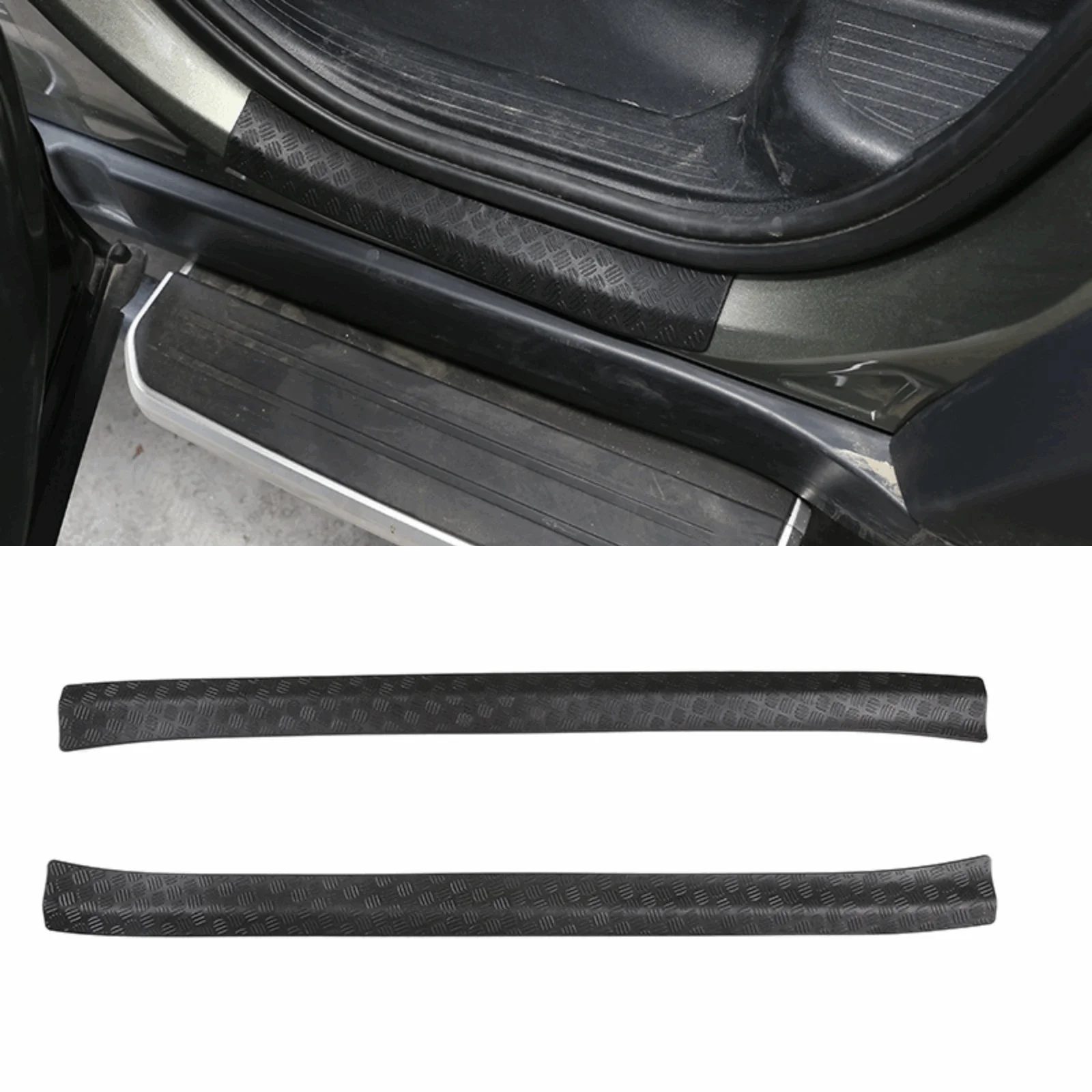 

Черная Накладка на порог внешней двери, 2 шт., подходит для Land Rover 2020 2021 2022 Defender 90