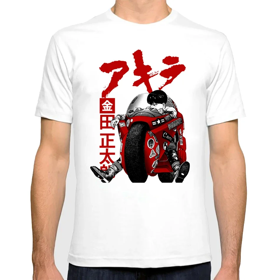 Novelty Male T-shirts Man T Shirt Men Fashion Tees Summer Streetwear Anime Akira Kaneda Shotaro Motorbike  Tshirt