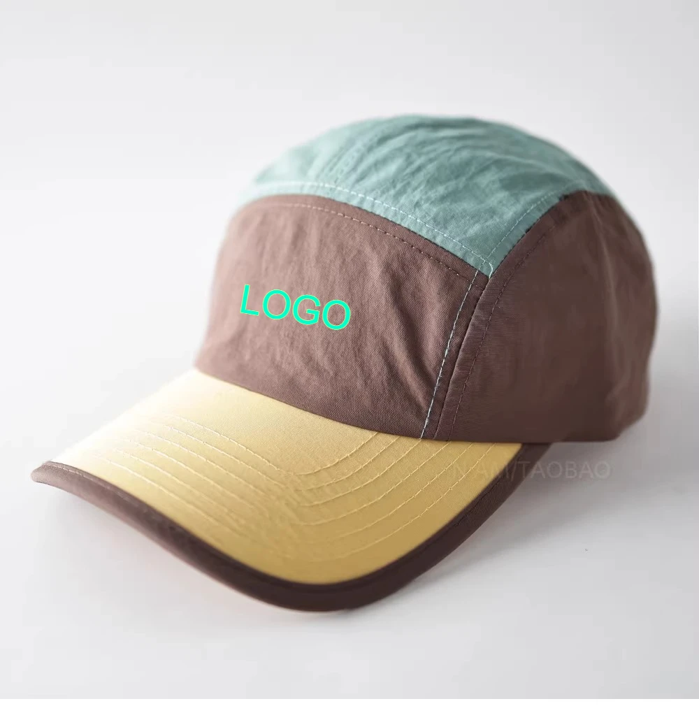 Custom Logo Summer New Color Matching Quick-drying 5-Panel Baseball Cap Men Women Sports Breathable Contrasting Color Sun Hat