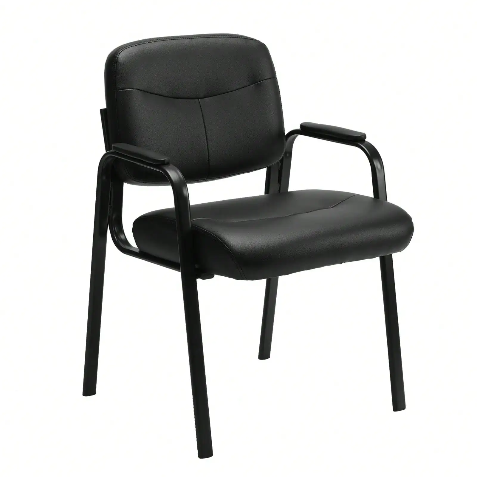 

OLIXIS Guest Reception Chair - Waiting Room Chair With Fixed PU Leather Padded Armrest, Clinic Chairs With Lumbar Support,Office