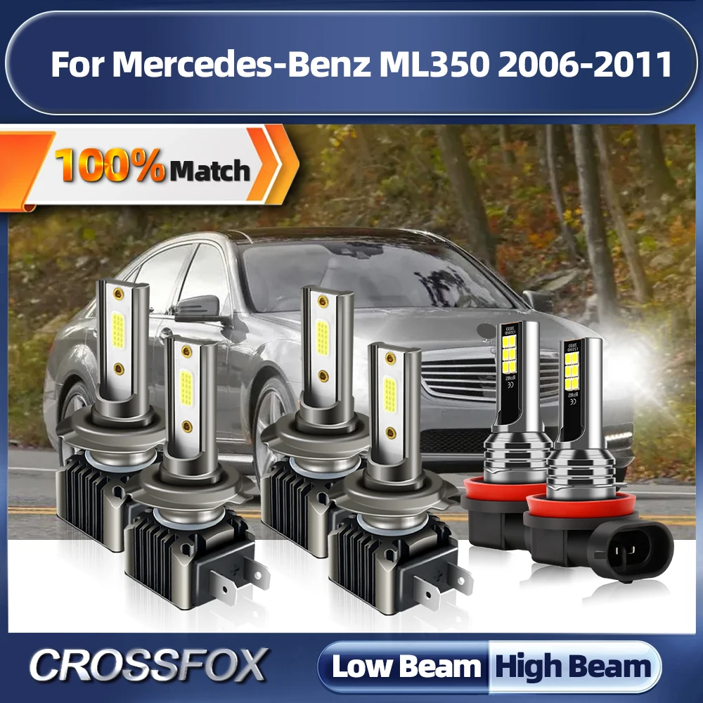

60000LM Canbus LED Headlight Bulb 12V High Low Beam Car Headlamps 6000K For Mercedes-Benz ML350 2006 2007 2008 2009 2010 2011