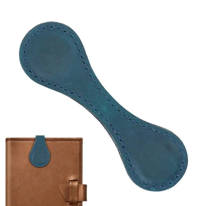 Leather Bookmark Magnetic Retro Leather Magnetic Bookmark Clip Non-Slip Book Marker Clip Corner Page Bookmark Handmade