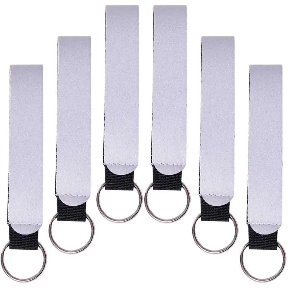 

6Pcs Blank Sublimation Wristlet Keychain Lanyards Neoprene Heat Transfer DIY Sublimation Blanks for Custom Keychains Craft