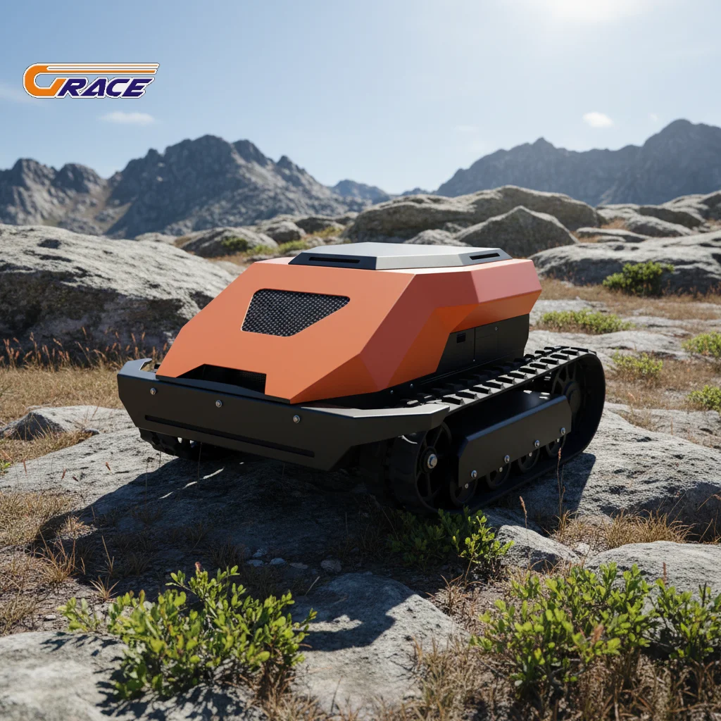 

GPS Remote Control Crawler Lawn Mower Cordless Adjustable Cutting Width Residential Commercial Use