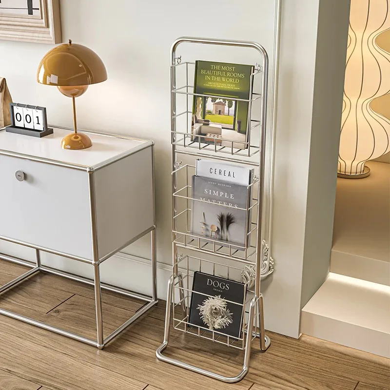 

Wrought iron floor against the wall Magazine display stand Medieval Internet celebrity removable bookshelf Small apartment house