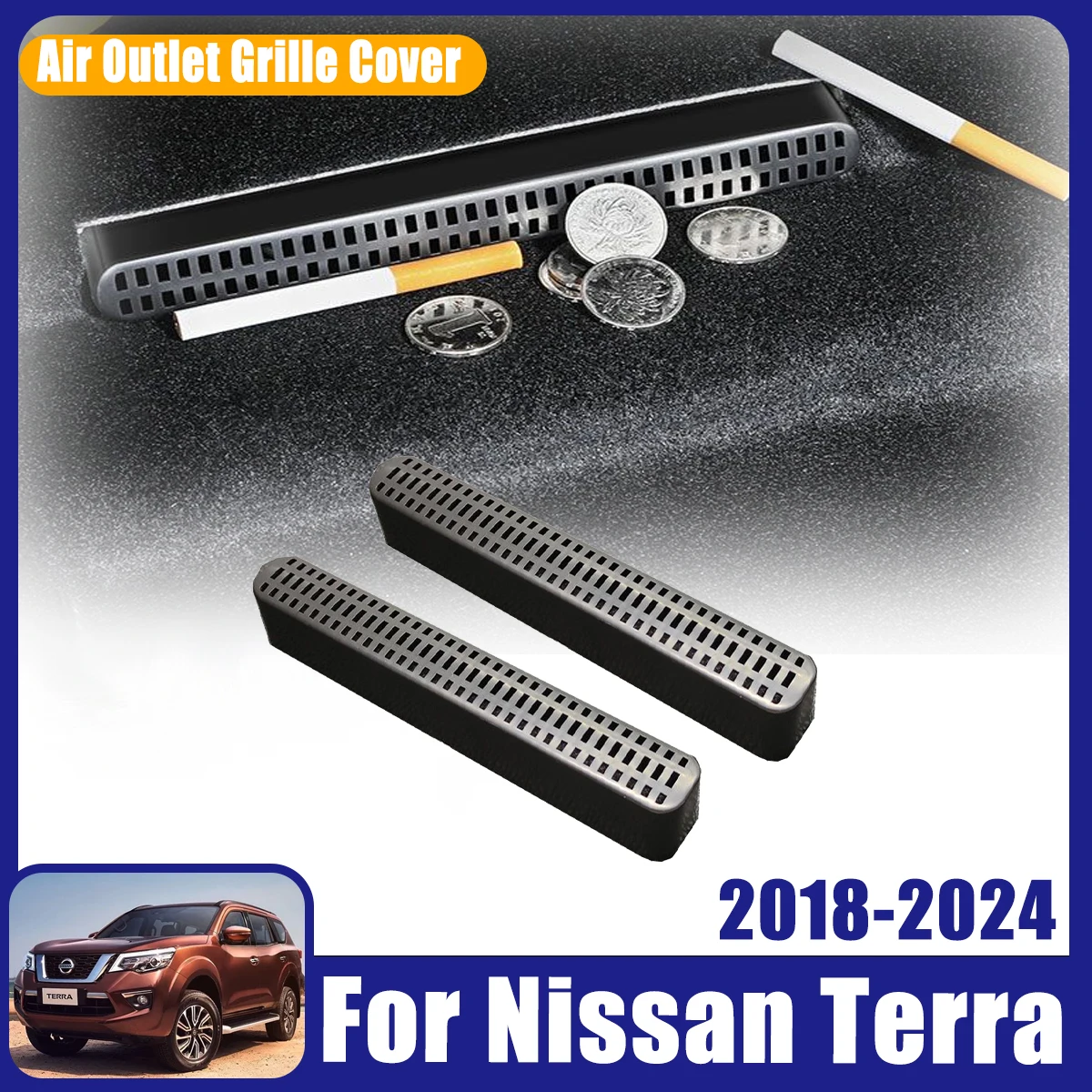 

For Nissan Terra 2018-2024 2018 2019 2020 Car Accessories Under-Seats Air Vent Outlet Covers Protector Anti Debris Dust Mesh ABS