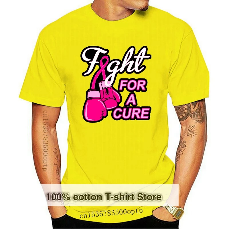 New Fight 4 A Cure Men'S T-Shirt Breast Cancer  Tee Outdoor Wear Tee Shirt