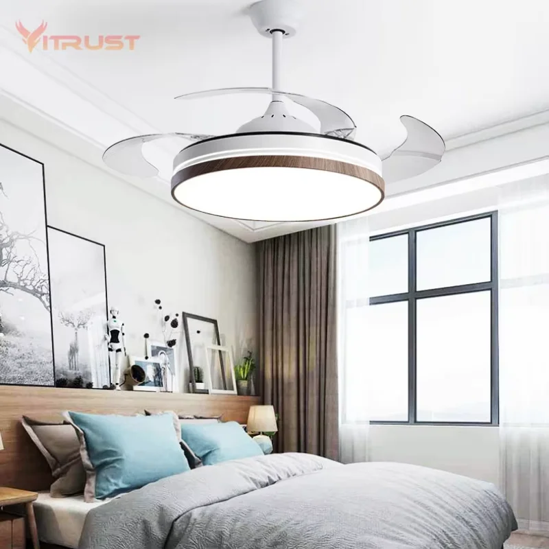 Factory Directly Ceiling Fan for Bedroom Living Room Dinning Room Simple Indoor Nordic invisible ceiling fan 110-220V