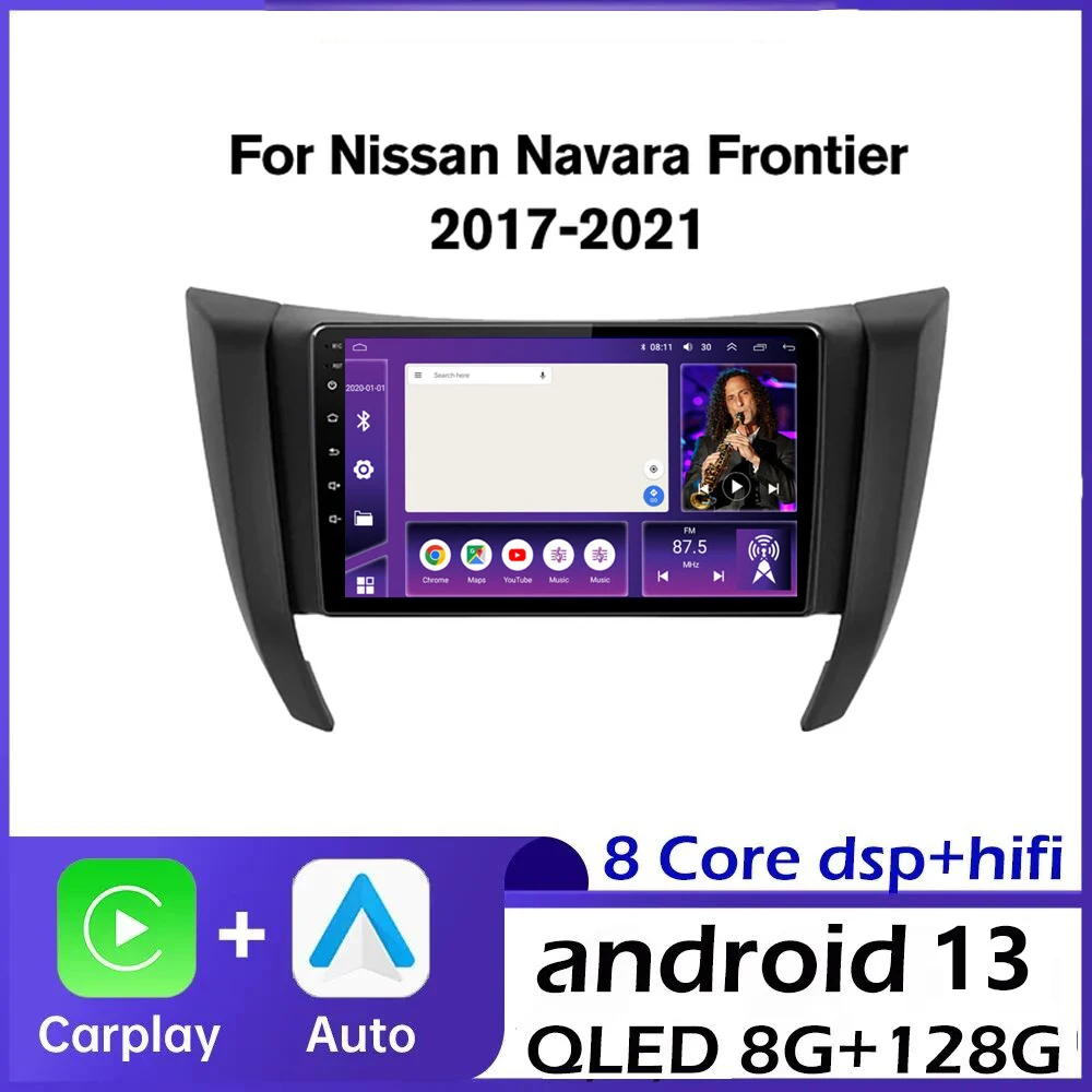 

Автомобильный радиоприемник 2DIN, беспроводной Carplay Android 13 для Nissan Navara NP300 Frontier 2015-2019, мультимедийный видеоплеер, навигация, стерео