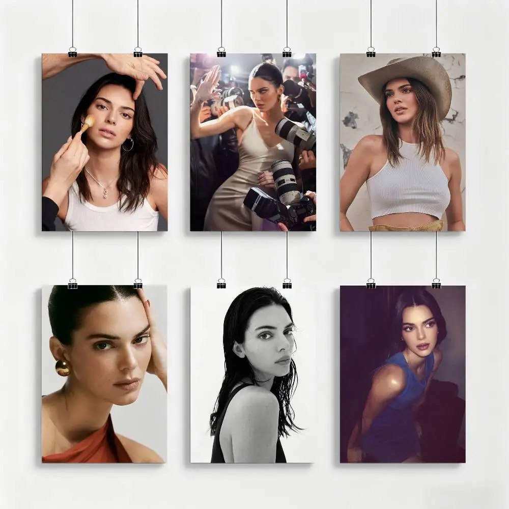 K-Kendall J-Jenner Poster Waterproof Wall Art Sticker For Bar Living Room Vintage Decor High Quality Print Gift