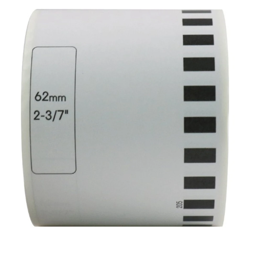 5 Refill Rolls Compatible -22205 Label 62mmx30.48M Continuous Compatible for Label Printer White Paper DK22205