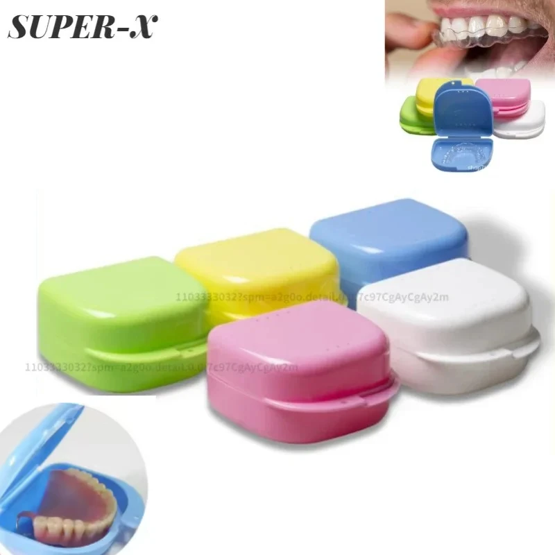 

50PCS New Dental Retainer Denture Cleaning and Storage Container Dental Box, Denture Box Oral Storage Box Dental Supplies
