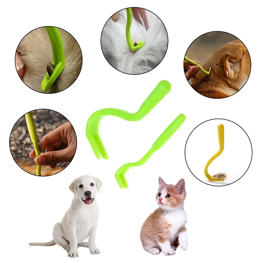 2PCS Pets Tick Removal Tool Dual Teeth Tick Twistered Cats Dogs Cleaning Supplies Mites Twist Hook Remover Hook Pet Supplies