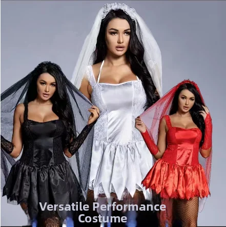 Halloween Braut Rollenspiel Kostüm Cosplay Geisterbraut ort Rock Dr Damen Ethnische Kleidung Bühnenkostüm