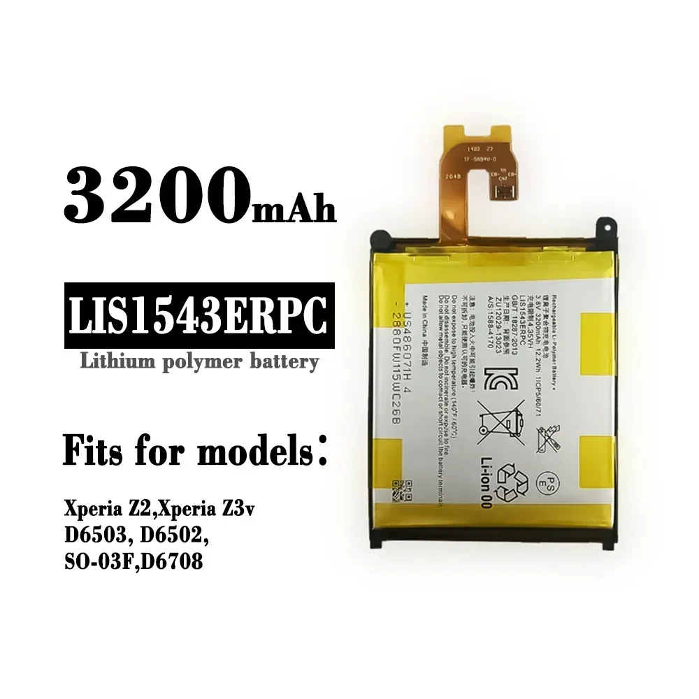 3200mAh LIS1543ERPC Battery For SONY Xperia Z2 Z3V L50w Sirius SO-03 D6502 D6503 D6708 Phone High Quality Battery+TOOL