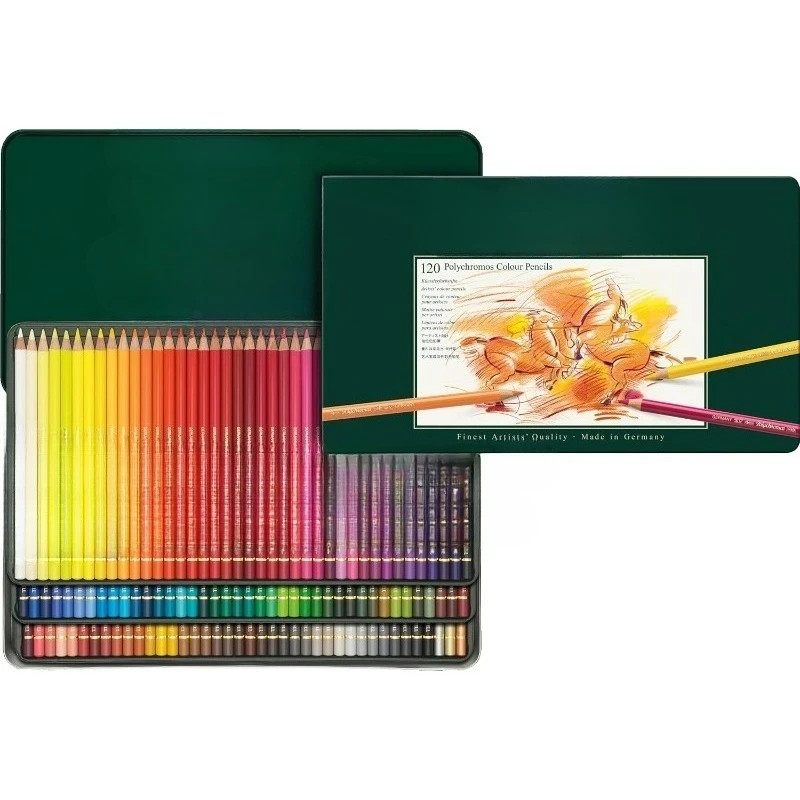 أقلام تلوين للفنانين من Polychromos - علبة مكونة من 120 لونًا - أقلام رصاص فنية عالية الجودة